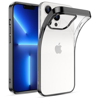 iPhone 13 Pro Max - Genomskinligt skal med svart metallisk kant