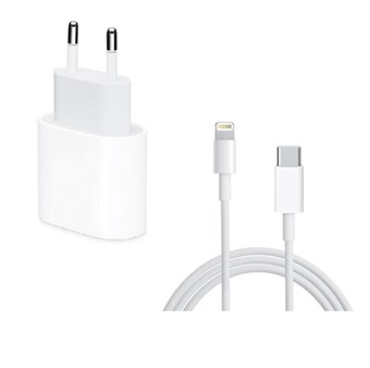 IPhone USB C Lightning-kabel & USB-laddare - Snabbladdare - Paketsats - Kompatibel modell