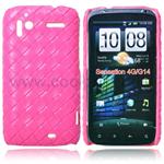 HTC Sensation skal i läderlook (rosa)