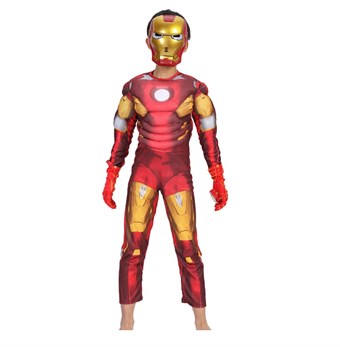 - Iron Man Avengers Kostym för Barn - Komplett Set med Mask och Kostym - Storlek Medium