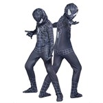 Spiderman Black Tight Kostym - Barn - Inkl. Kostym + Mask - Stor - 120-130 cm