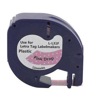 Dymo LetraTag-etikett Rosa prickar 12 mm × 4M (L-L31F)