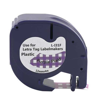 Dymo LetraTag Etikett Lila Pläd 12 mm × 4M (L-I31F)