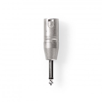 XLR-adapter | XLR 3-stift hane | 6,35 mm hankontakt | Nickelpläterad | Bara | Metall | Silver | 10 st. | Plastpåse