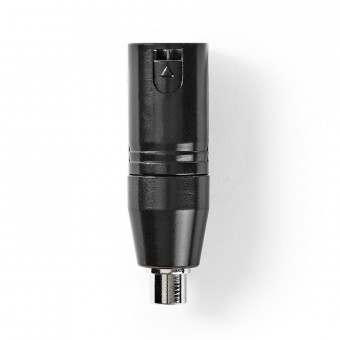 XLR-adapter | XLR 3-stift hane | RCA hona | Nickelpläterad | Bara | Metall | Svart | 1 del. | Plastpåse