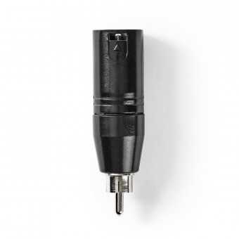 XLR-adapter | XLR 3-stift hane | RCA Hanstik | Nickelpläterad | Bara | Metall | Svart | 1 del. | Plastpåse