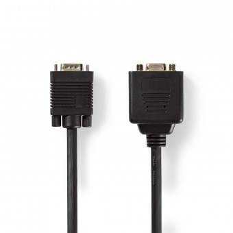 VGA-kabel | VGA hane | 2x VGA hona | Guldpläterad | Maximal upplösning: 1280x768 | 0,20 m | Runda | ABS | Svart | Plastpåse