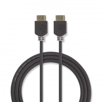 High Speed ​​​​HDMI ™-kabel med Ethernet | HDMI™-kontakt | HDMI™-kontakt | 4K@60Hz | 18 Gbps | 1,00 m | Runda | PVC | Antracit | Plastpåse