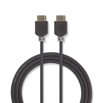 High Speed ​​​​HDMI ™-kabel med Ethernet | HDMI™-kontakt | HDMI™-kontakt | 4K@60Hz | 18 Gbps | 3,00 m | Runda | PVC | Antracit | Plastpåse