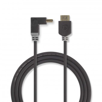 High Speed ​​​​HDMI ™-kabel med Ethernet | HDMI™-kontakt | HDMI™-kontakt | 4K@60Hz | 18 Gbps | 2,00 m | Runda | PVC | Antracit | Fönsterlåda