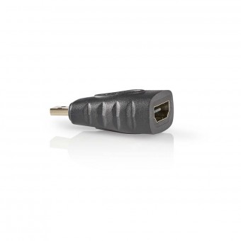 HDMI™-adapter | HDMI™ mikrokontakt | HDMI™ hona | Guldpläterad | Bara | ABS | Antracit | 1 del. | Fönsterlåda
