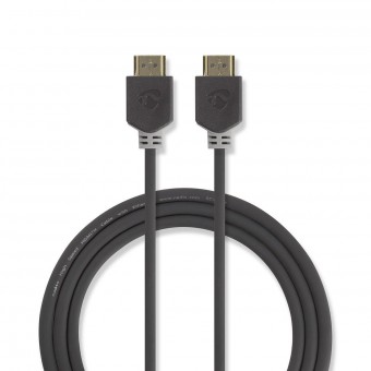 HDMI™-kabel | HDMI™-kontakt | HDMI™-kontakt | 8K@60Hz | eARC | Guldpläterad | 1,00 m | PVC | Antracit | Fönsterlåda