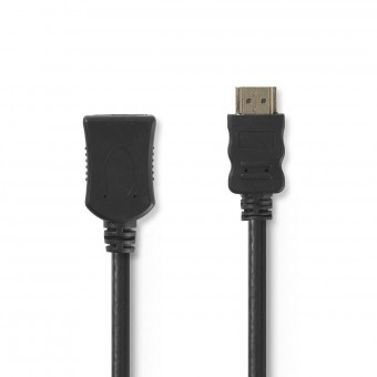 High Speed ​​​​HDMI ™-kabel med Ethernet | HDMI™-kontakt | HDMI™ hona | 4K@30Hz | 10,2 Gbps | 2,00 m | Runda | PVC | Svart | Kuvert
