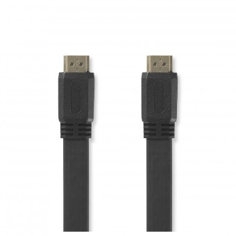 High Speed ​​​​HDMI ™-kabel med Ethernet | HDMI™-kontakt | HDMI™-kontakt | 4K@30Hz | 10,2 Gbps | 2,00 m | Platt | PVC | Svart | Plastpåse