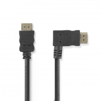 High Speed ​​​​HDMI ™-kabel med Ethernet | Rak Hooked HDMI ™-kontakt | HDMI™-kontakt | 4K@30Hz | 10,2 Gbps | 1,50 m | Runda | PVC | Svart | Plastpåse