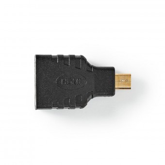 HDMI™-adapter | HDMI™ mikrokontakt | HDMI™ hona | Guldpläterad | Bara | ABS | Svart | 1 del. | Plastpåse