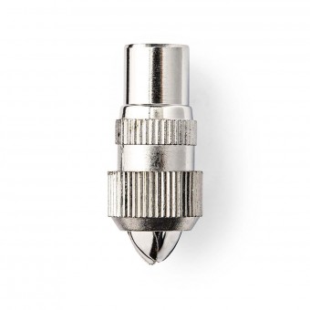 IEC (Coax) Plugg | Bara | Han | Nickelpläterad | 75 Ohm | Skruv | Kabeldiameter: 7,0 mm | Metall | Silver | 2 st. | Plastpåse