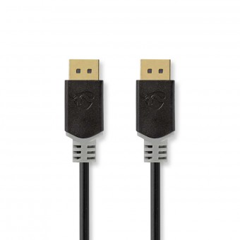 Displayport kabel | DisplayPort Hane | DisplayPort Hane | 8K@60Hz | Guldpläterad | 1,00 m | Runda | PVC | Antracit | Låda