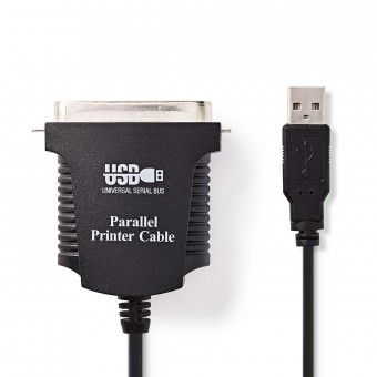 Parallellkabel | USB-A hane | Centronics 36-stift hane | Nickelpläterad | 2,00 m | Runda | PVC | Plastpåse