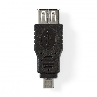 USB Micro-B-adapter | USB 2.0 | USB Micro-B hane | USB-A hona | 480 Mbps | OTG | Nickelpläterad | PVC | Svart | Kuvert