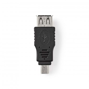 USB Micro-B-adapter | USB 2.0 | Mini 5-stift hane | USB-A hona | 480 Mbps | Nickelpläterad | PVC | Svart | Plastpåse