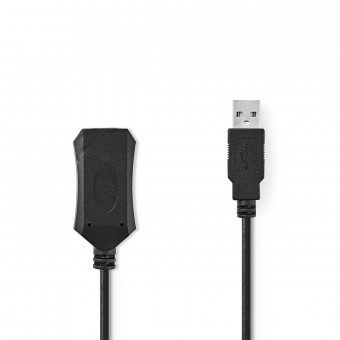 Aktiv USB-kabel | USB 1.1 / USB 2.0 | USB-A hane | USB-A hona | 480 Mbps | 10,0 m | Runda | Nickelpläterad | PVC | Koppar | Plastpåse