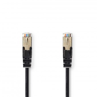 Cat 5e kabel | SF/UTP | RJ45 hane | RJ45 hane | 20,0 m | Runda | PVC | Svart | Kuvert