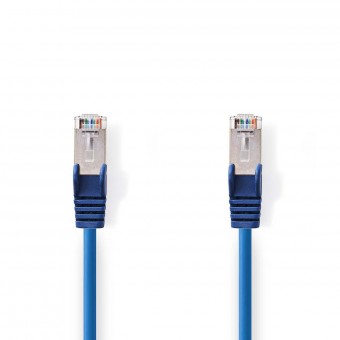 Cat 5e kabel | SF/UTP | RJ45 hane | RJ45 hane | 0,30 m | Runda | PVC | Blå | Plastpåse