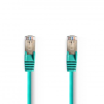 Cat 5e kabel | SF/UTP | RJ45 hane | RJ45 hane | 0,30 m | Runda | PVC | Grön | Plastpåse
