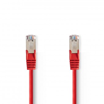 Cat 5e kabel | SF/UTP | RJ45 hane | RJ45 hane | 10,0 m | Runda | PVC | Röd | Plastpåse