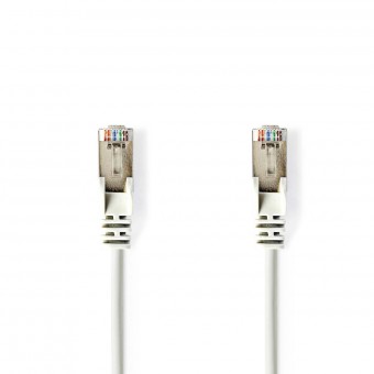 Cat 5e kabel | SF/UTP | RJ45 hane | RJ45 hane | 15,0 m | Runda | PVC | Vit | Kuvert