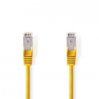Cat 5e kabel | SF/UTP | RJ45 Hane | RJ45 Hane | 1,00 m | Runda | PVC | Gul | Plastpåse