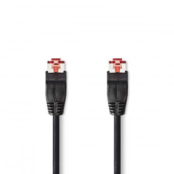 Cat 6 kabel | RJ45 hane | RJ45 hane | U/UTP | 30,0 m | Runda | PVC | Svart | Plastpåse