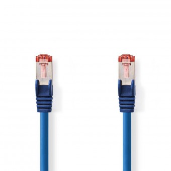 Cat 6 kabel | RJ45 hane | RJ45 hane | S/FTP | 10,0 m | Runda | LSZH | Blå | Plastpåse