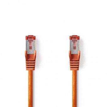 Cat 6 kabel | RJ45 hane | RJ45 hane | S/FTP | 10,0 m | Runda | LSZH | Orange | Plastpåse