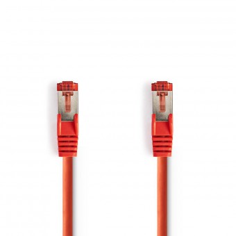Cat 6 kabel | RJ45 hane | RJ45 hane | S/FTP | 10,0 m | Runda | LSZH | Röd | Plastpåse