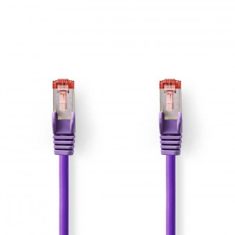Cat 6 kabel | RJ45 hane | RJ45 hane | S/FTP | 20,0 m | Runda | LSZH | Violett | Plastpåse
