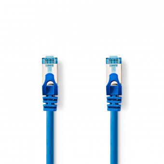 Cat 6a kabel | S/FTP | RJ45 hane | RJ45 hane | 3,00 m | Snagless | Runda | LSZH | Blå | Plastpåse