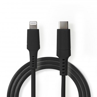 Blixtkabel | USB 2.0 | Apple Lightning 8-stift | USB-C™ hane | 480 Mbps | Nickelpläterad | 2,00 m | Runda | PVC | Svart | Låda