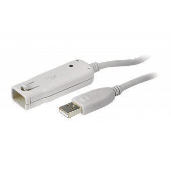 Active Usb 2.0 förlängningskabel USB A hane - USB A hona 12 m elfenben