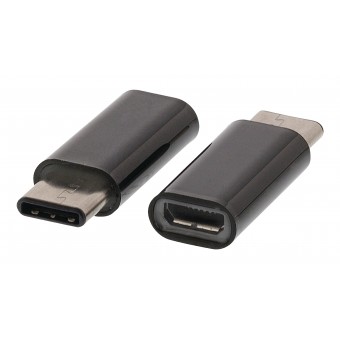 Usb 2.0 Adapter USB-C Hane - USB Micro B Hona Svart