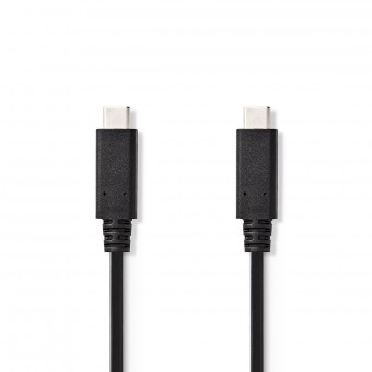 USB-kabel | USB 3.2 Gen 2 | USB-C™ hane | USB-C™ hane | 10 Gbps | Nickelpläterad | 1,00 m | Runda | PVC | Svart | Känna