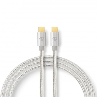 USB-kabel | USB 3.2 Gen 1 | USB-C™ hane | USB-C™ hane | 4K@60Hz | 5 Gbps | Guldpläterad | 1,00 m | Runda | Flätad / Nylon | Aluminium | Täckfönsterlåda