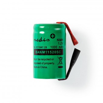 Uppladdningsbart Ni-MH batteripaket | 1,2 V| Debiterbar | 1000 mAh | Förladdad | 1-Polybag | N/A | Lödkolv | Grön