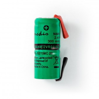Uppladdningsbart Ni-MH batteripaket | 2,4 V| Debiterbar | 300 mAh | Förladdad | 1-Polybag | N/A | Lödkolv | Grön