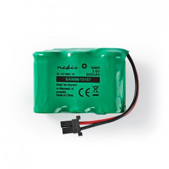 Uppladdningsbart Ni-MH-batteripaket | 3,60 V| Debiterbar | 600 mAh | Förladdad | 1-Polybag | N/A | 2-faskontakt | Grön
