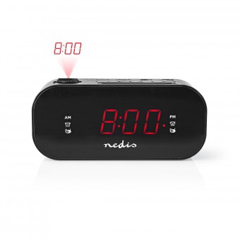 Digital väckarklockaradio | LED-skärm | Tidsprojektion | Am / FM | Snooze-funktion | Sovtimer | Antal larm: 2 | Svart