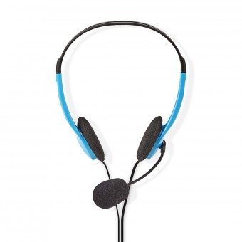 PC-headset | On-Ear | Stereo | 2x 3,5 mm | Vikbar mikrofon | 2,00 m | Blå