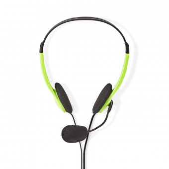 PC-headset | On-Ear | Stereo | 2x 3,5 mm | Vikbar mikrofon | 2,00 m | Grön
