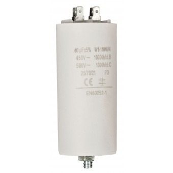 Kondensator 450V + Jord 40.0uf / 450 v + Jord